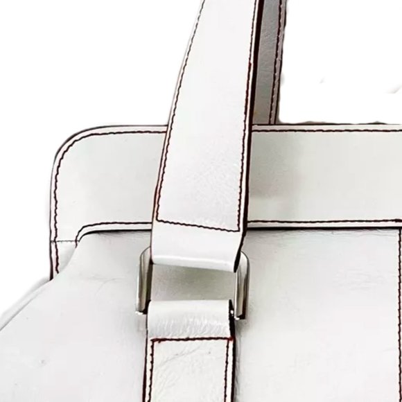 FRANCO SARTO Genuine Textured Leather Off White Satchel Handbag - Picture 14 of 16
